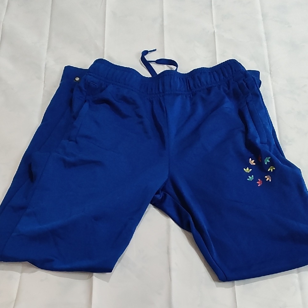 Adidas Kids Blue Sweatpants Comfortable Joggers‎ Size 13/14 L